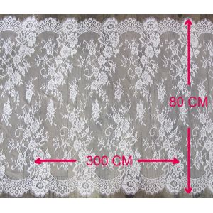 White Decorative Eyelash Lace Trim with 80cm Width CY-HB0460