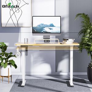 SPCC Steel/Iron Frame Walnut Wooden Home Office Workstation with Electric Height