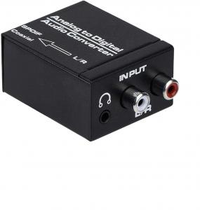 China R/L RCA 3.5mm AUX LPCM Analog To LPCM Digital Coaxial Audio Video Converter on sale