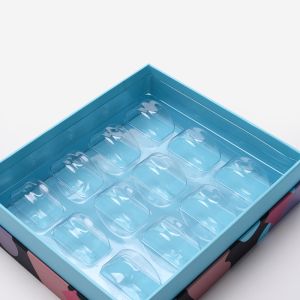 Custom 6 Macaron Chocolate Gift Pack Boxes With Plastic Blister Insert