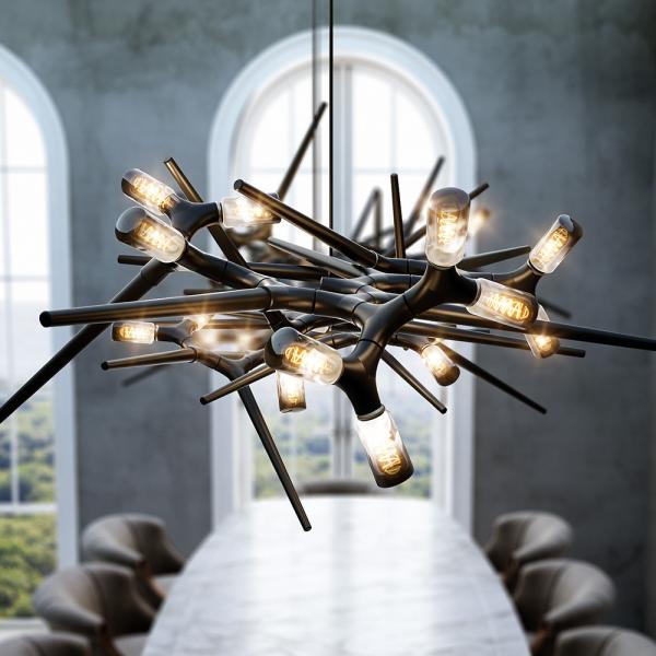 Postmodern Thorn Designer Chandeliers Creative Living Room Villa black