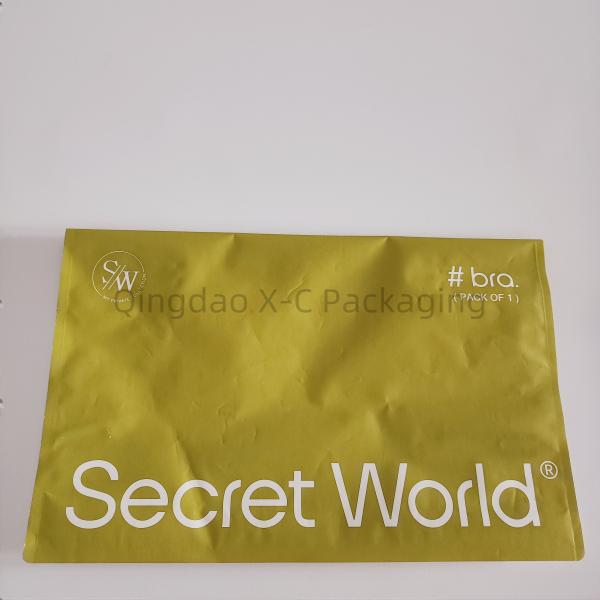 Kraft Paper Packaging Bag Button Sealing with Temporary Plastic Adhesive Surface