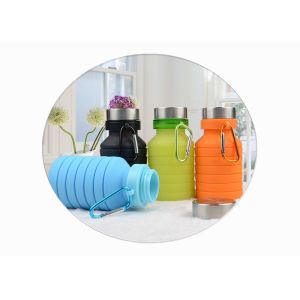 Food Grade Silicone Sports Bottle / Outdoor Silicone Folding Kettle For Gifts