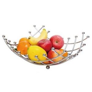 Kitchen accessory Modern Europe Design Chrome Wire Metal Fruit Basket Stand