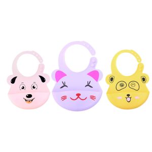 Waterproof Silicone Baby Bibs Lightweight Durable With Grab Easy To Clean