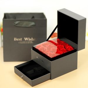 Stamping Printing Bouquet Shipping Box Eternal Rose Gift Packaging ODM