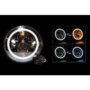 7 Inch LED Headlights Lights Bright White / Amber Turn Signal With Halo Ring