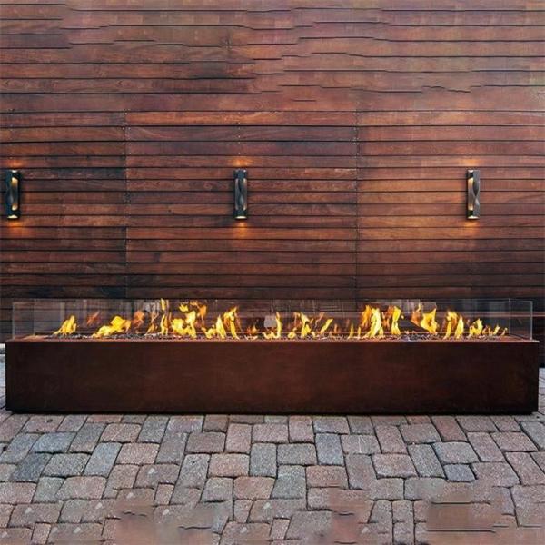 Buy 1500mm Rectangular Corten Steel Fire Pit Heater at wholesale prices