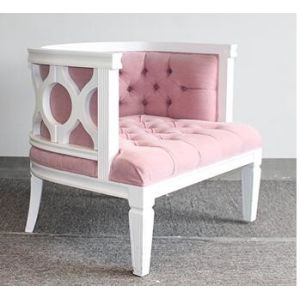 China Event wedding tufted upholstery velvet fabric wooden single sofa on sale