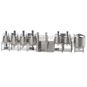 Hydraulic Lifting Vacuum Emulsifier Homogenizer 316/304 Stainless Steel Material