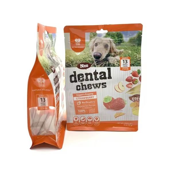 Eight-Side Sealing Retort Plastic Dog Packaging Treat Feed Cat Zip Storage Side Gusset Stand Up Pouch Bag For Pet Food