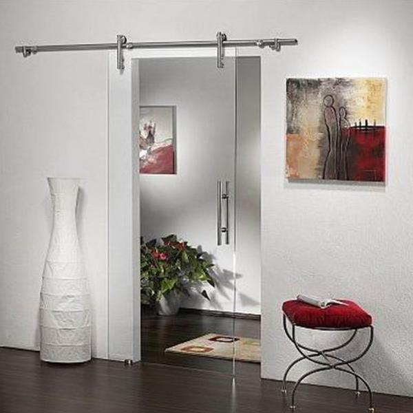 Buy Frameless Tempered Clear Glass Door Hanging Sliding Soundproof at wholesale prices