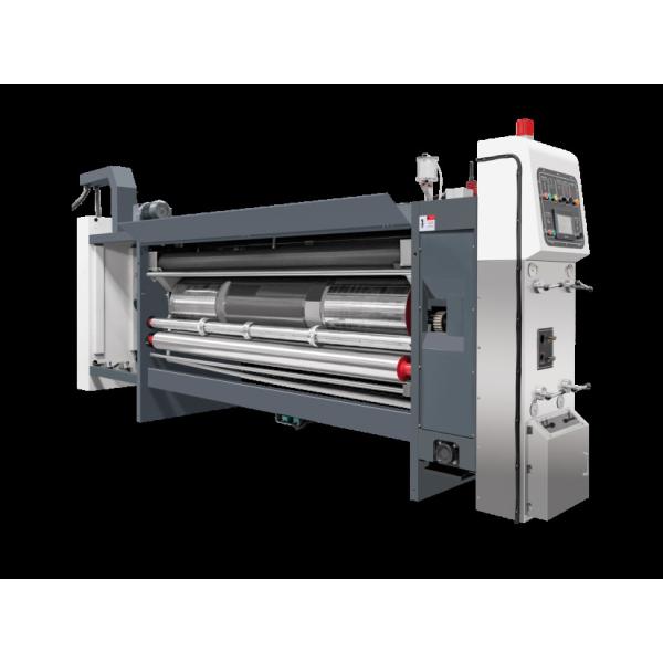 Buy Corrugated Cardboard G6-1224 Pressure Free Feed Structure Lead Edge Vacuum Transfer 4 Color Printer + Slotter + Die Cutter + Vibrator + Stacker at wholesale prices
