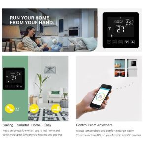 weekly Programmable Touch Screen Electric Heating Thermostat 16A LCD Display for