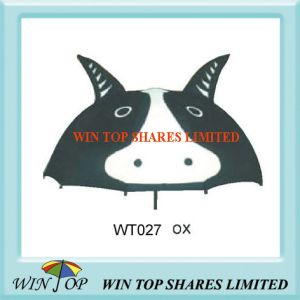 Ox Bull Pattern Black and White Polyester Umbrella (WT027)