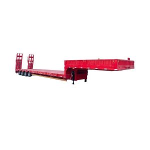 10t Grade 4 Axle 18 Meter Lowboy Axle Flated Low Bed Truck Lowbed Semi Trailer