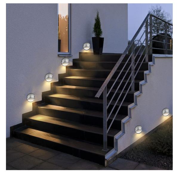 1W Recessed Corridor Step Light Ultra Thin DIA70mm DC 24V 3000k Warm White For Outdoor Lighting