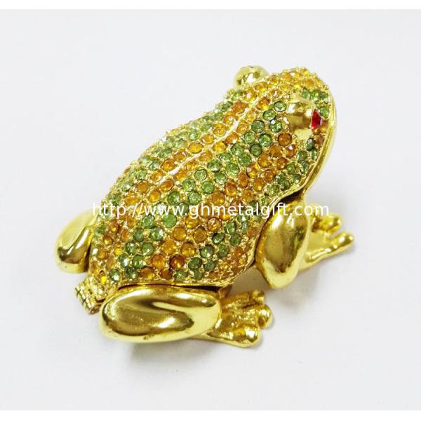 Animal trinket jewelry box Frog diamond decoration trinket jewelry box metal jewelry box