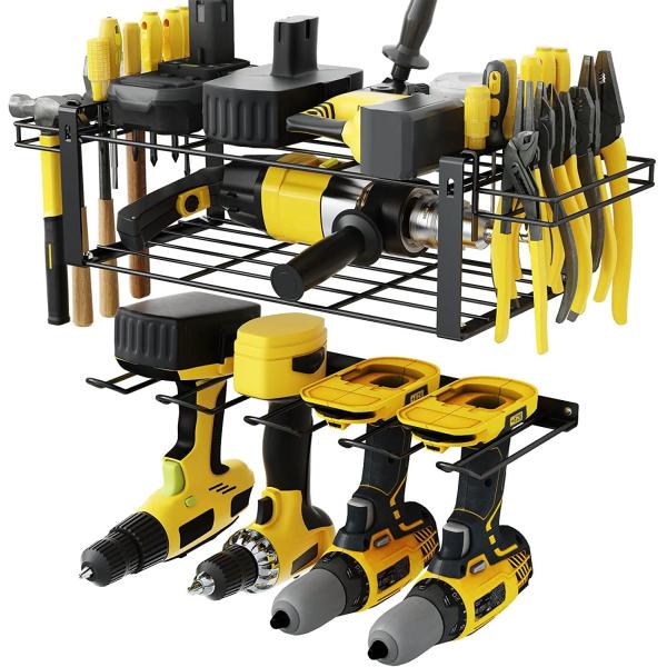 Buy Power Tool Organizer, Metal Wall-Mounted Drill Holder, Storage Rack for Cordless Drill at wholesale prices