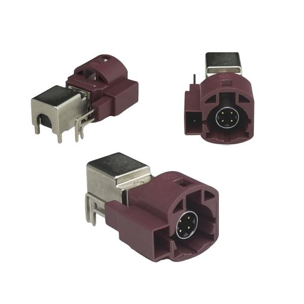 Buy 4+2Pin FAKRA HSD Connector PCB Mount RF Coaxial Connector For GPS at wholesale prices