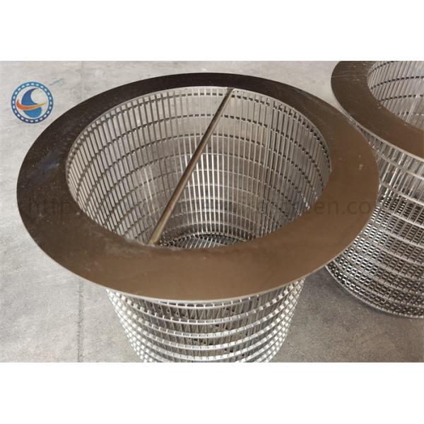 Ss 304 Shaped 450mm Wedge Wire Filter Basket With Handle Slot Wire Backwash