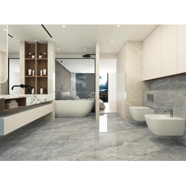 Gray Polished Glazed Porcelain Tile 900x1800mm Indoor Floor