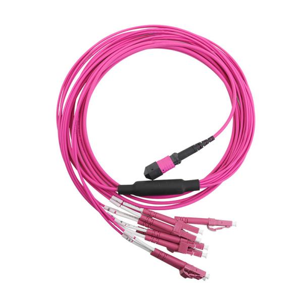 MPO patch cord MPO-LC MPO/MTP to 6 x LC UPC Duplex 12 Fibers OM4 MM Type A