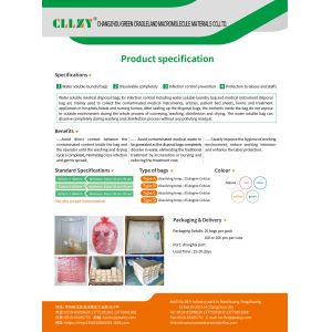 PVA Water Soluble Bags for Isolating Textiles in Hospitals