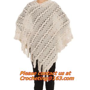 Crochet Scarf Women Pashmina Fur Designer Wrap Scarf Handmade Crocheted