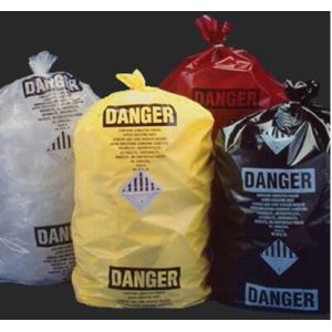 custom printed jumbo plastic garbage packaging plastic asbestos waste bag, poly