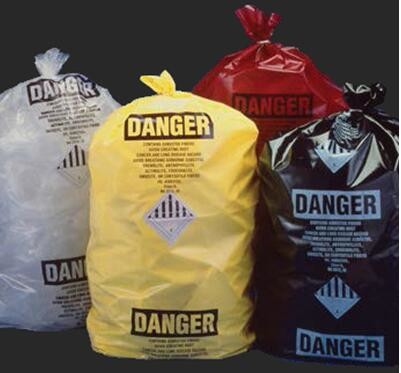 custom printed jumbo plastic garbage packaging plastic asbestos waste bag, poly