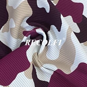 130CM Width Activewear Spandex Knit Fabric Eco Ribbed Leopard Printing