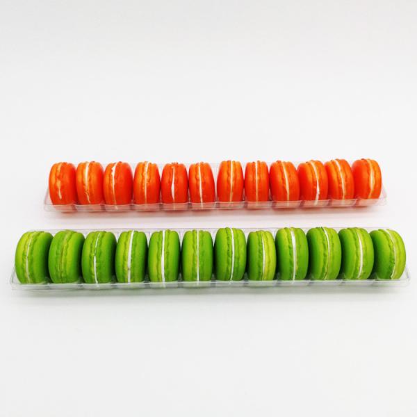 Transparent PVC/PET 1X12 long size 12 cells macaron tray vacuum forming macaron packaging box for macaron pack
