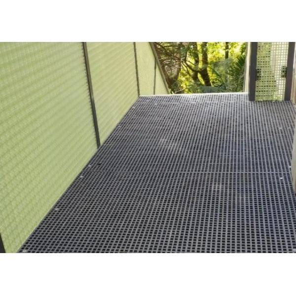 Buy 38mm Thickness FRP Pultruded Grating With Gritted Surface And Bolt Fixing Installation at wholesale prices
