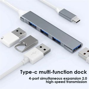 Aluminum 4 Port USB C Type-C to USB 3.0 2.0 Data Hub for High Speed Data
