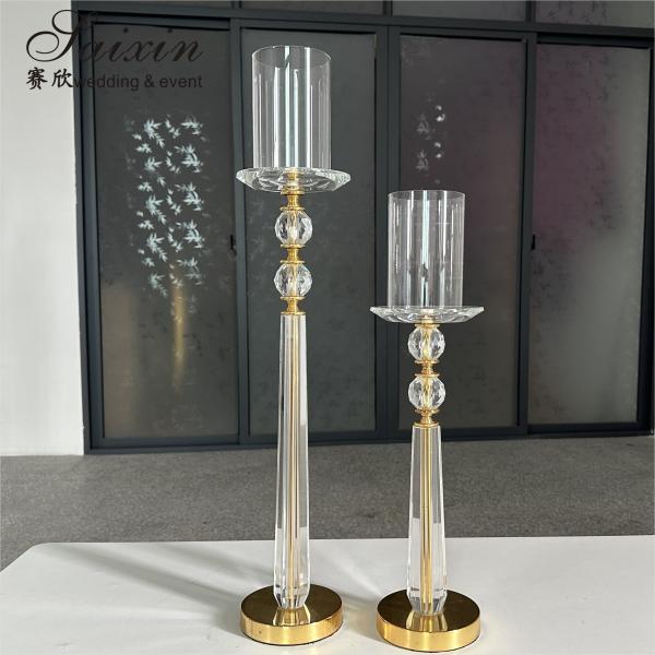 Buy New Design Set Gold Candle Holder Stand Metal Wedding Decoration Supplies Centerpieces at wholesale prices