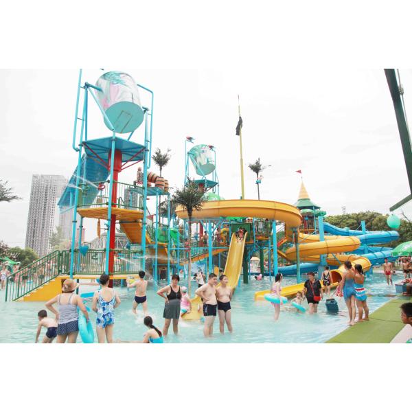 Commercial Medium Water House Aqua Playground Platform With Water Slide for Water House