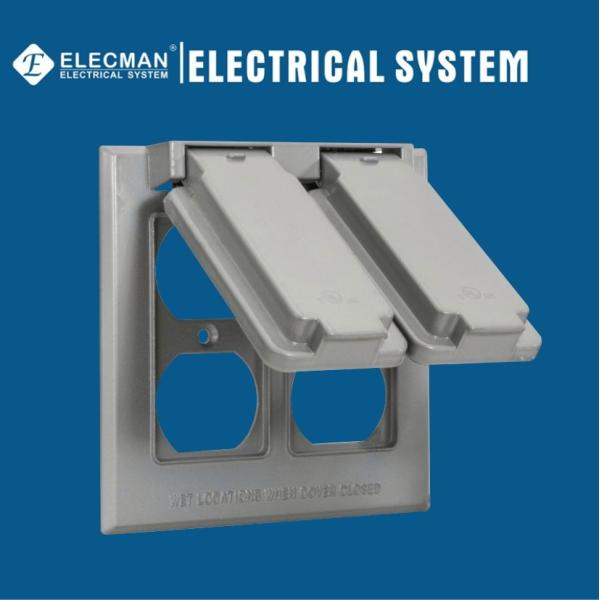 Buy Aluminum Duplex Receptacle Weatherproof Box Covers Device Mount 2 Gang at wholesale prices