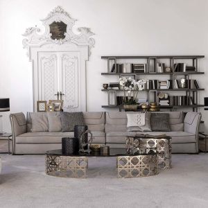 Luxury Living Room Marble Oval Shaped Marble Coffee Table