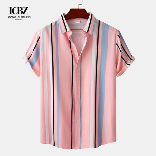 Adult Viscose Printed Design 100% Cotton Hawaiian Shirts for Summer Beach Wear