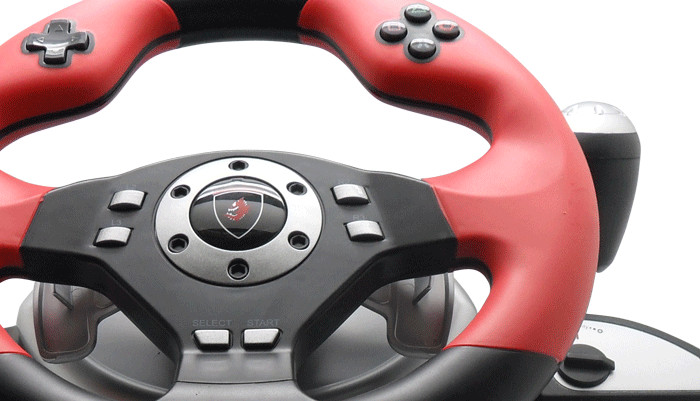 Wired Vibration Gaming Steering Wheel And Pedals For PC / X-Input
