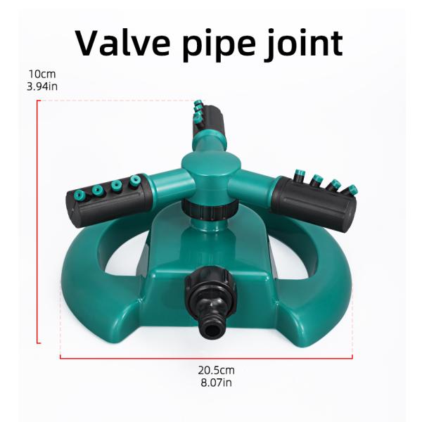 Automatic Watering Grass Lawn 3 Arms Nozzles Garden Sprinkler with Female Connection