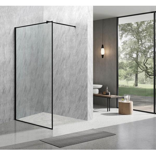 6/8mm Tempered Glass With Black Alum Frame Frameless Shower Enclosure For
