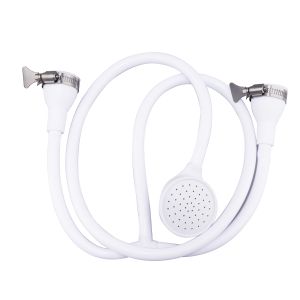 White Shampoo Shower Hose , 20cm 1m Pets Rubber Shower Hose