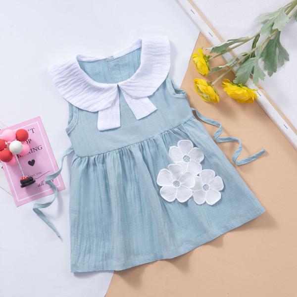 Buy Toddler Children Breathable Long Knee Length Casual Summer Dresses Sleeveless at wholesale prices