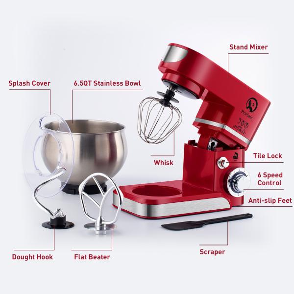 Multifunctional 5L Kitchen Stand Mixer with 6-Speed Setting and Variable Speed Function