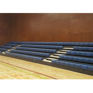 Wall Attached Retractable Gymnasium Bleachers / Anti Slip Indoor Basketball