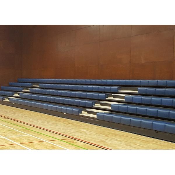 Wall Attached Retractable Gymnasium Bleachers / Anti Slip Indoor Basketball