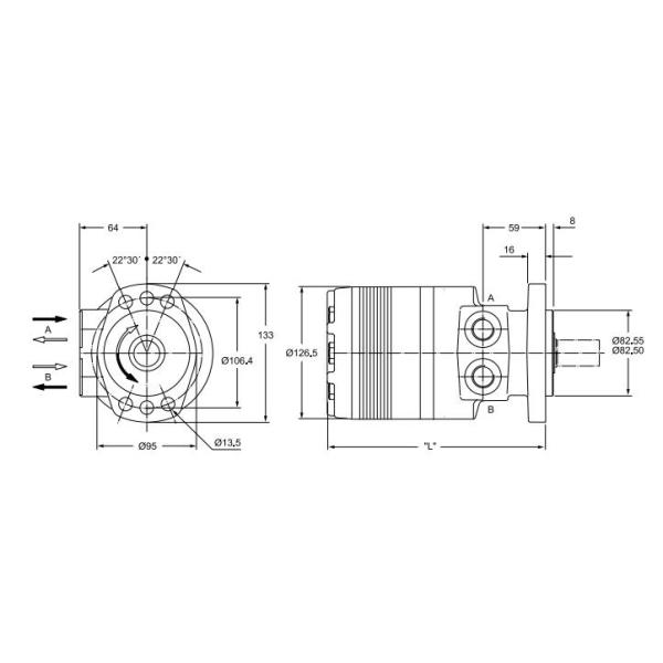 Lsht TG0475 Parker Tg Motor With 6 Bolt Mounting And 6B Shaft