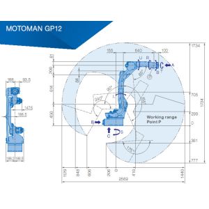 6 Axes Yaskawa GP12 1.5KVA Pick And Place Robot Arm